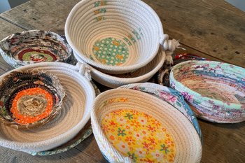 Scrappy Fabric a & Rope Bowls