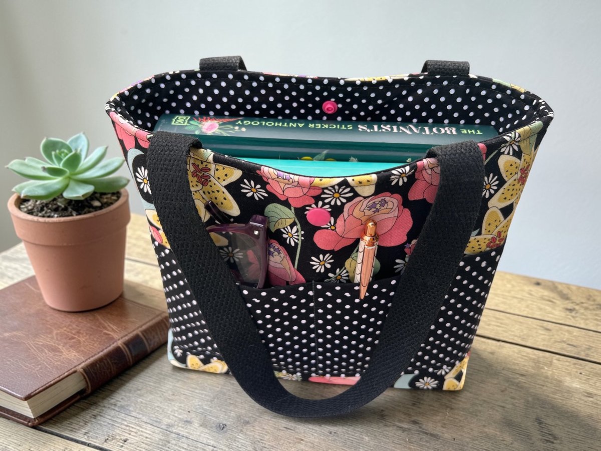 Bible Study Tote Bag, Book Tote with Pockets