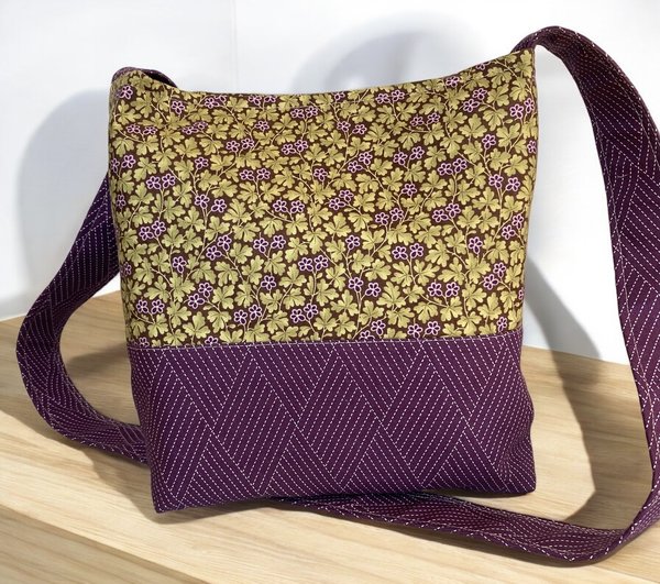 Purple Grapevine Crossbody Messenger