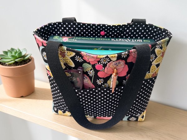 Bible Study Tote Bag, Book Tote with Pockets