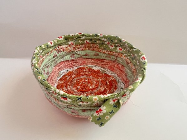 Scrappy Fabric Bowl Green and Orange Combo